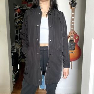 Black Long Bomber Jacket